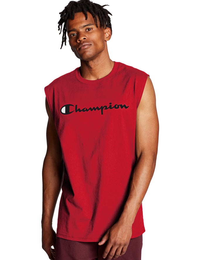 Champion Tanktop Heren - Rood - Classic Jersey Script Logo ( 967830-MGY )